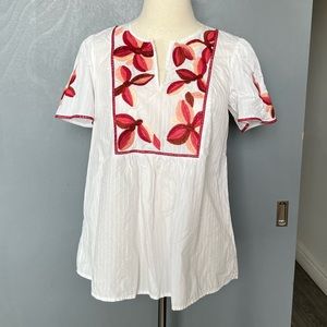 Madewell Embroidered Peasant Top